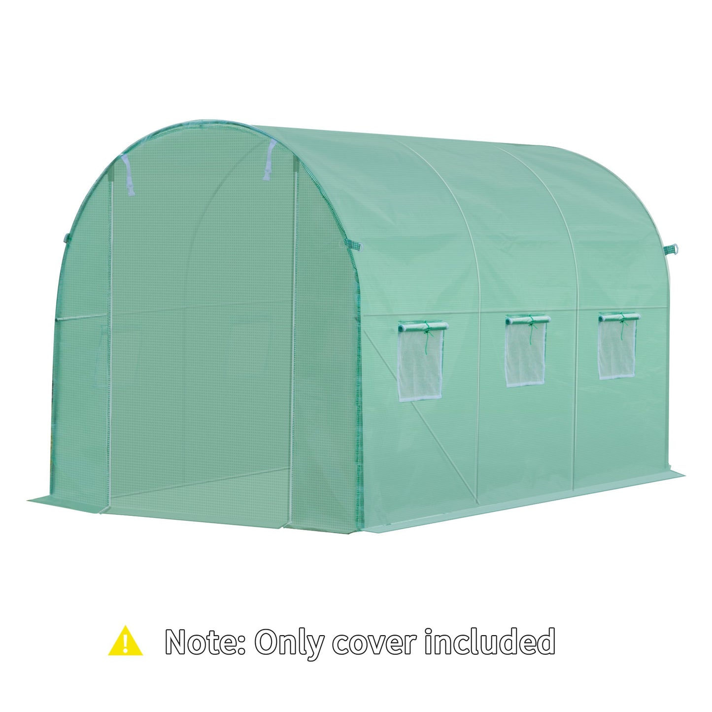 Outsunny 10x7ft Greenhouse Replacement Cover for Tunnel Walk-in Greenhouse w/ Windows Door