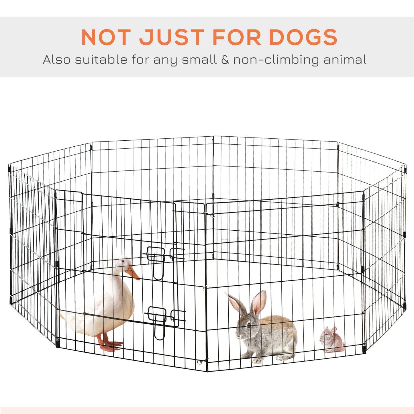 PawHut Steel Wire 24-Inch 8 Panel Multifunction Cage for Small Animal Pets