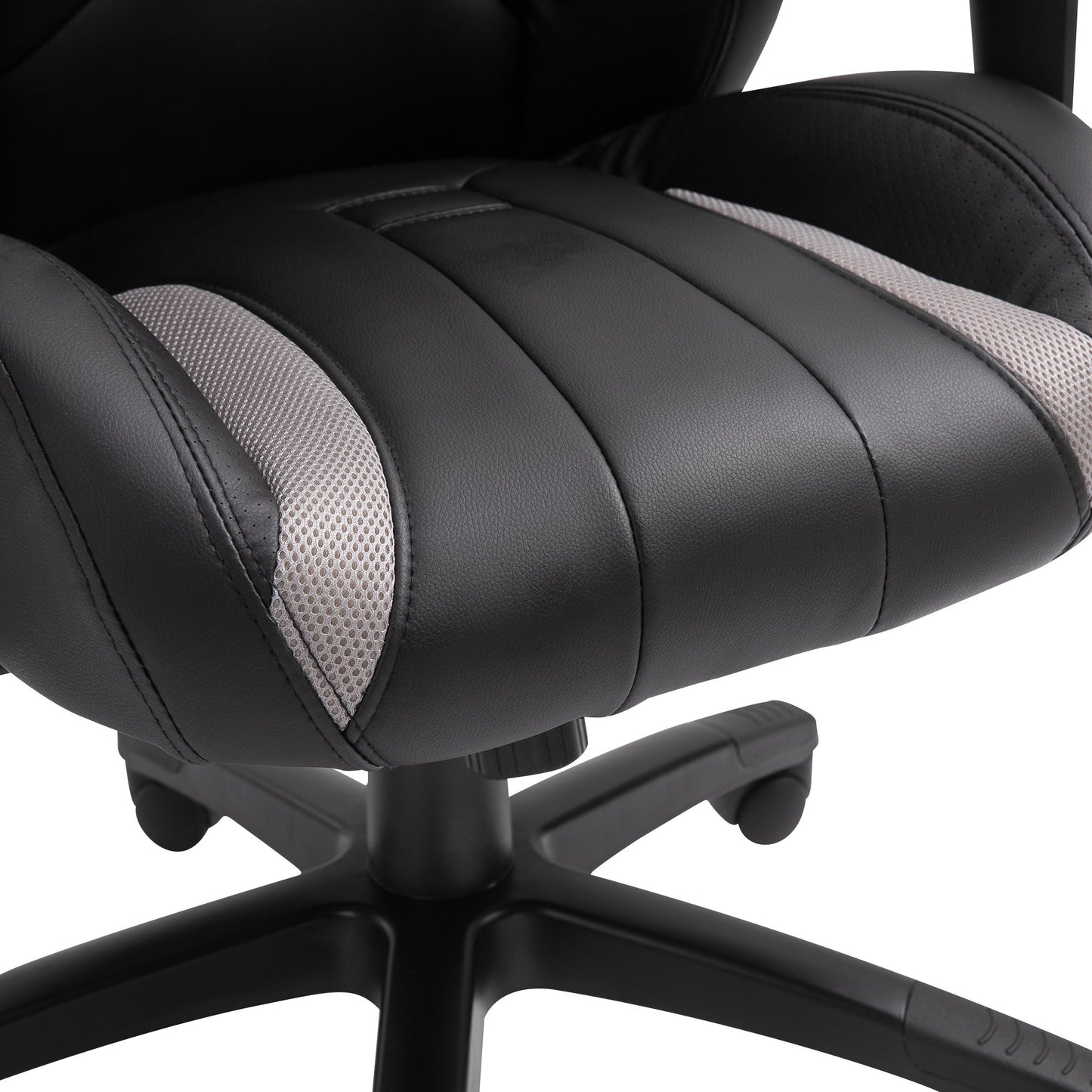 Vinsetto PU Leather Upholstered Adjustable-Sit Home Office Chair White/Black