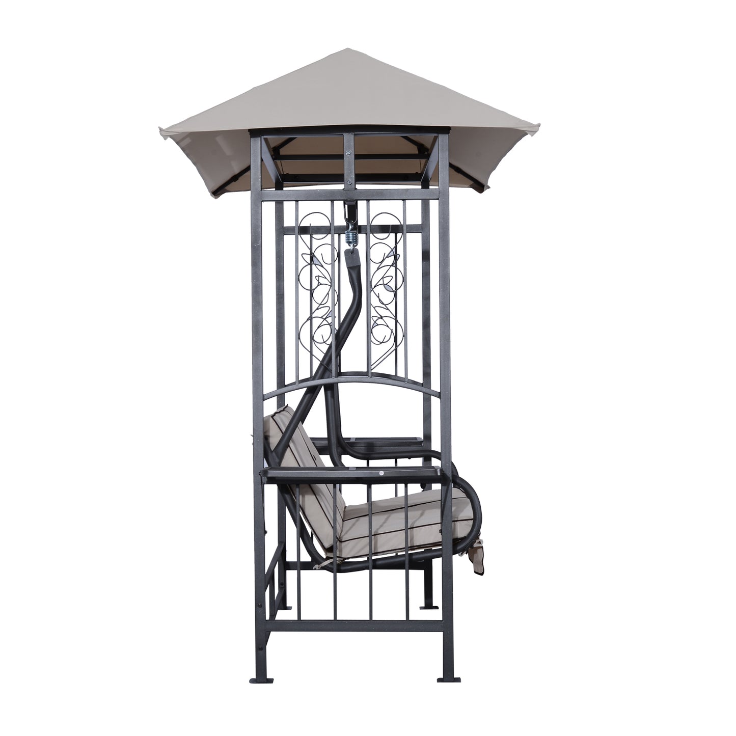 Outsunny Garden Texteline 2 Person Swing Chair-Beige
