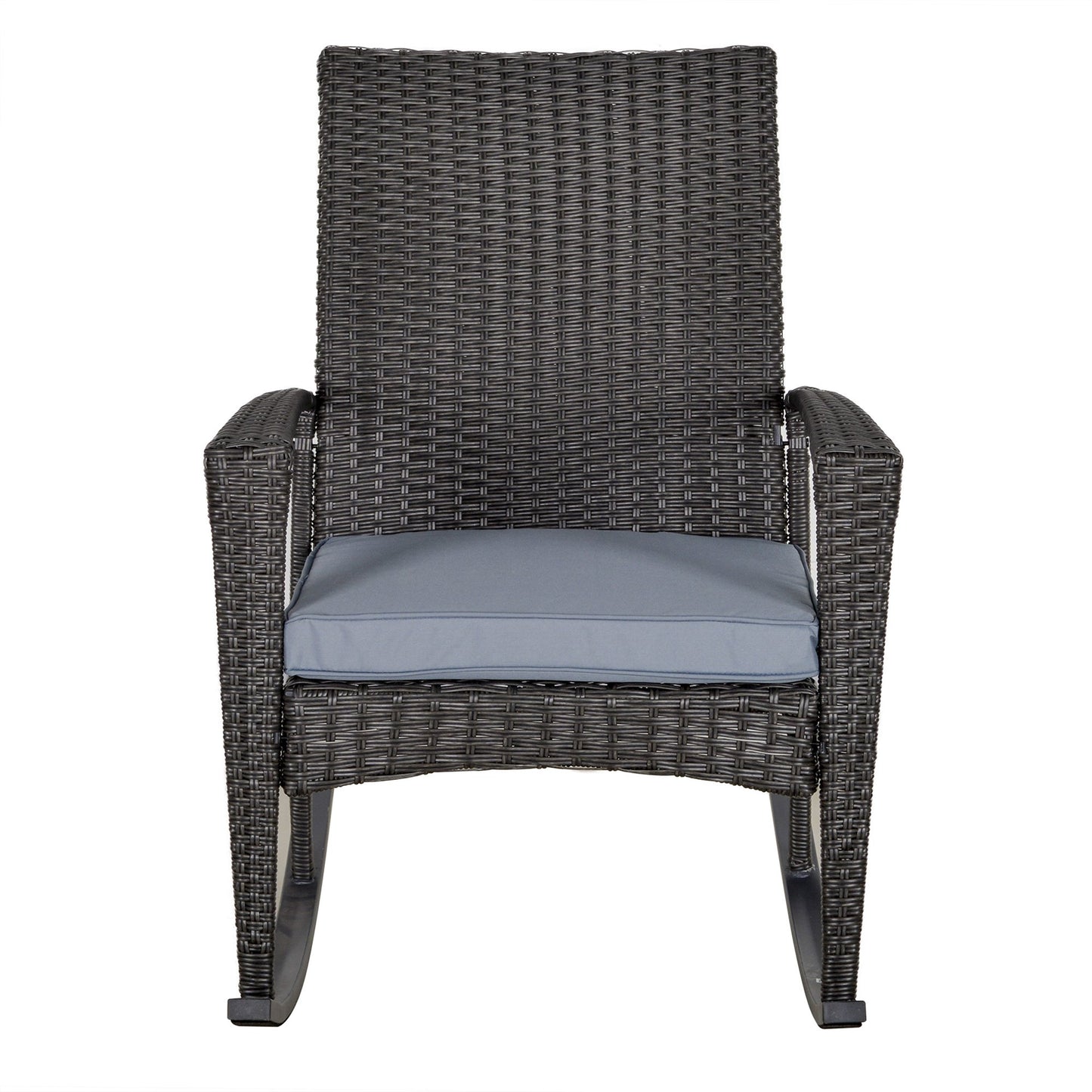 Outsunny PE Rattan Outdoor Garden Rocking Chair w/ Cushion Grey