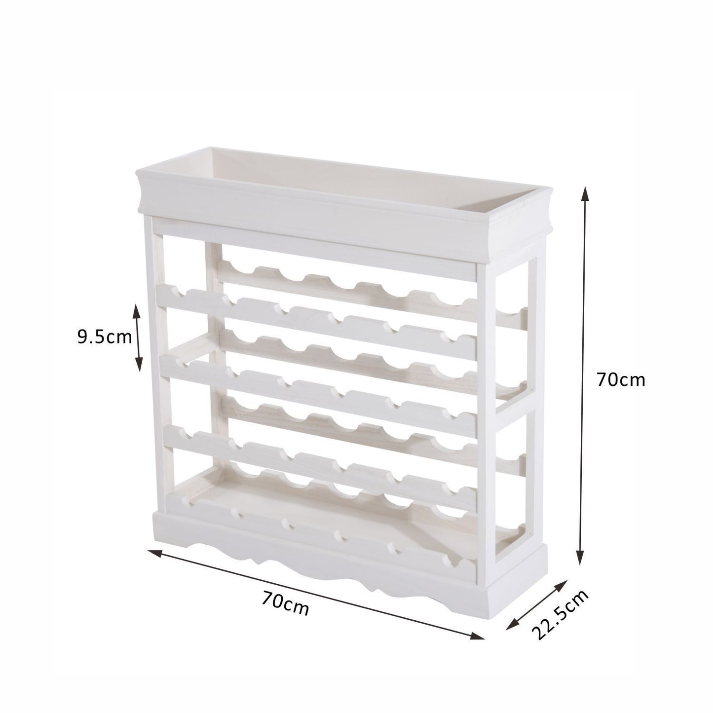 HOMCOM 70Wx22.5Dx70H cm 24 Bottles 4-tier Wine Rack-White