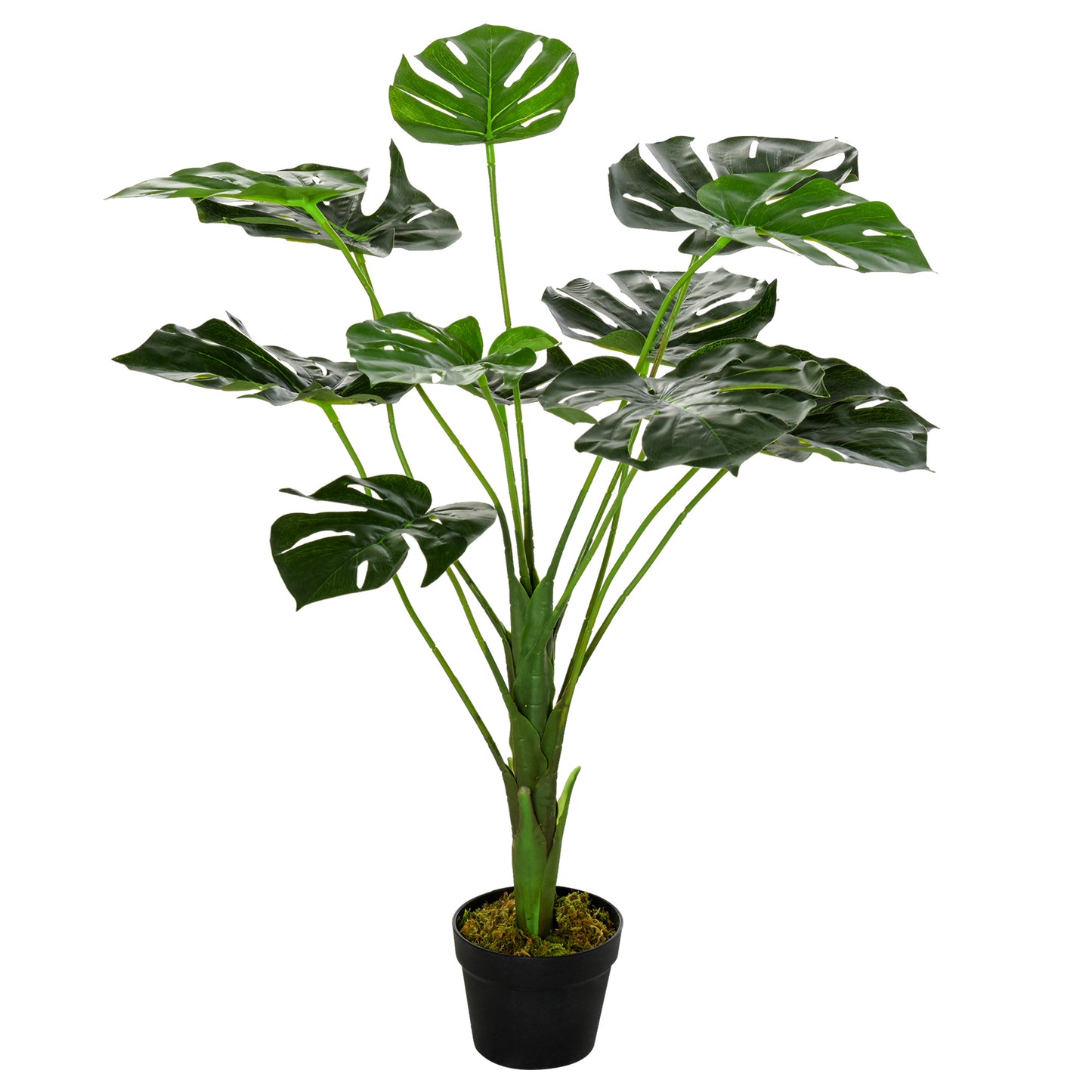 HOMCOM Decorative Artificial Monstera Plants in Pot Fake Plants for Home Indoor Outdoor Decor, 85cm