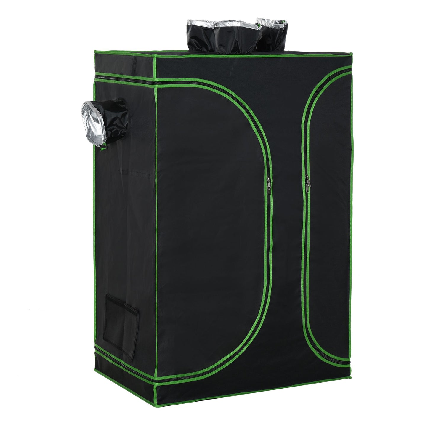 Outsunny Mylar Hydroponic Grow Tent with Vents and Floor Tray for Indoor Plant Growing