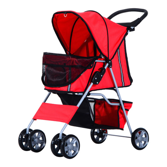 PawHut Dogs 600D Oxford Cloth Pram Red - Suitable for Small Pets
