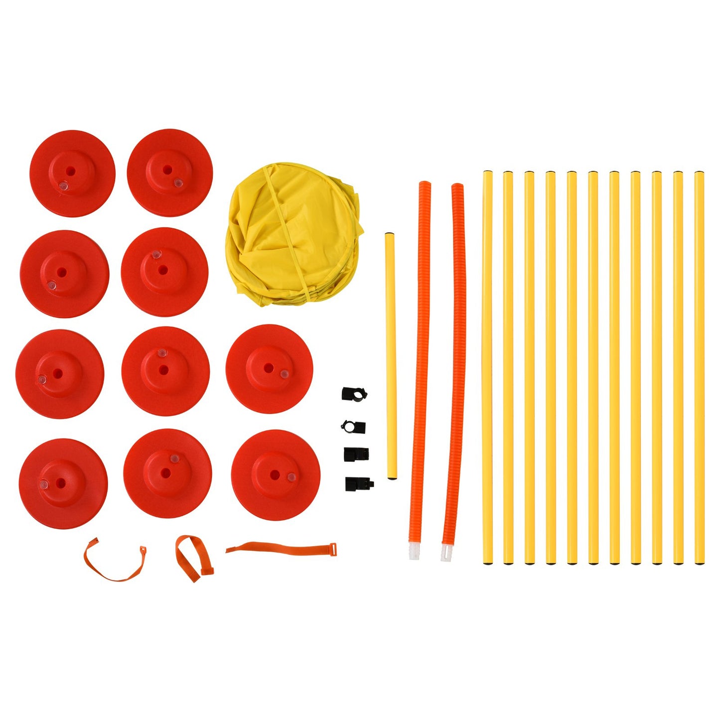 PawHut Dogs 4-Obstacle ABS Agility Training Set Yellow/Red