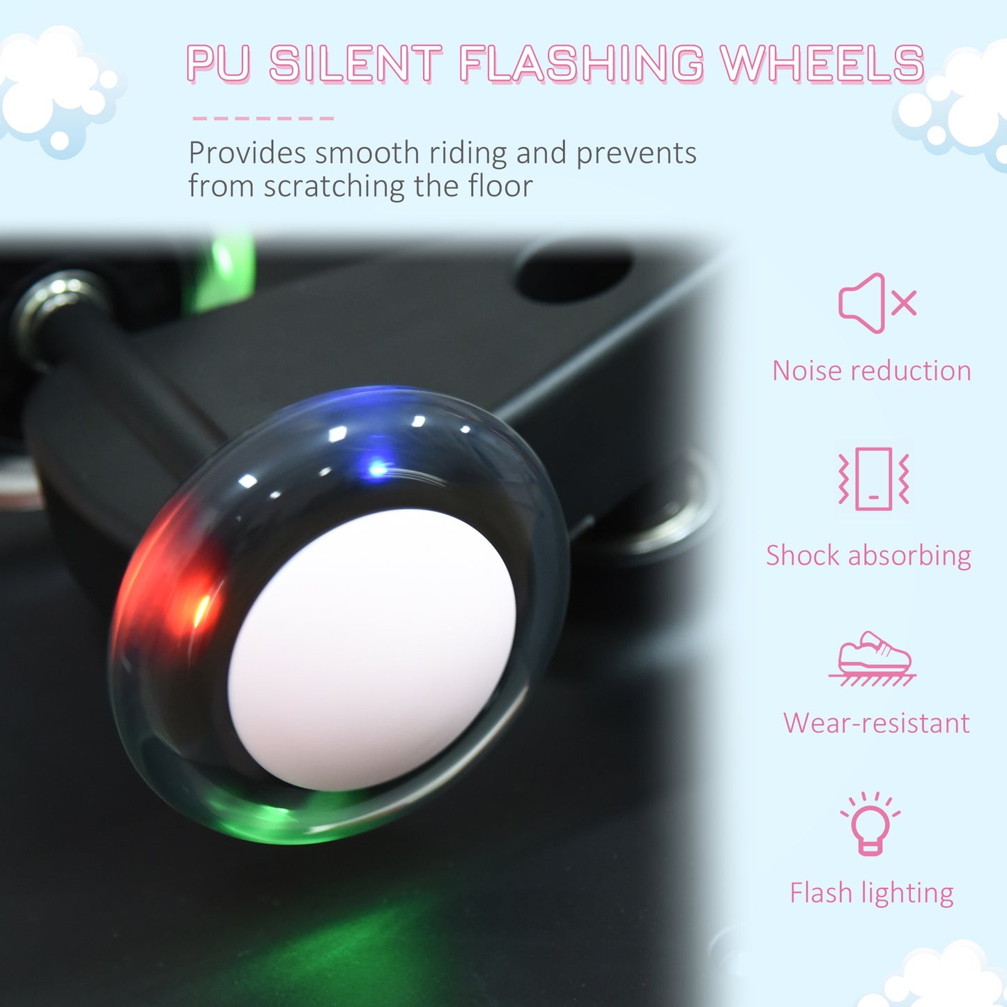 HOMCOM Ride on Wiggle Car w/LED Flashing Wheels for 18 - 72 months Pink+Black