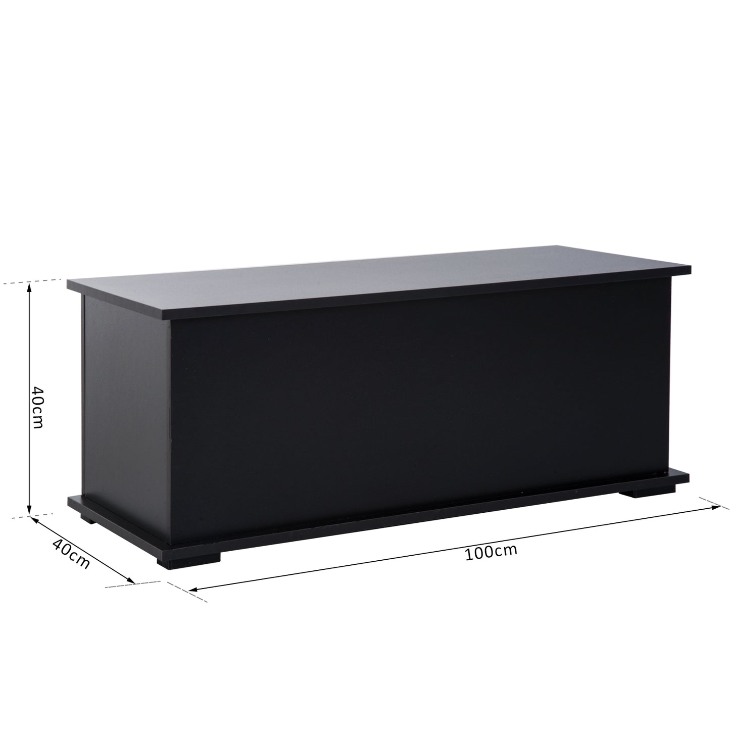 HOMCOM Storage Box Chest Trunk, 100Lx40Wx40H cm Chipboard-Black