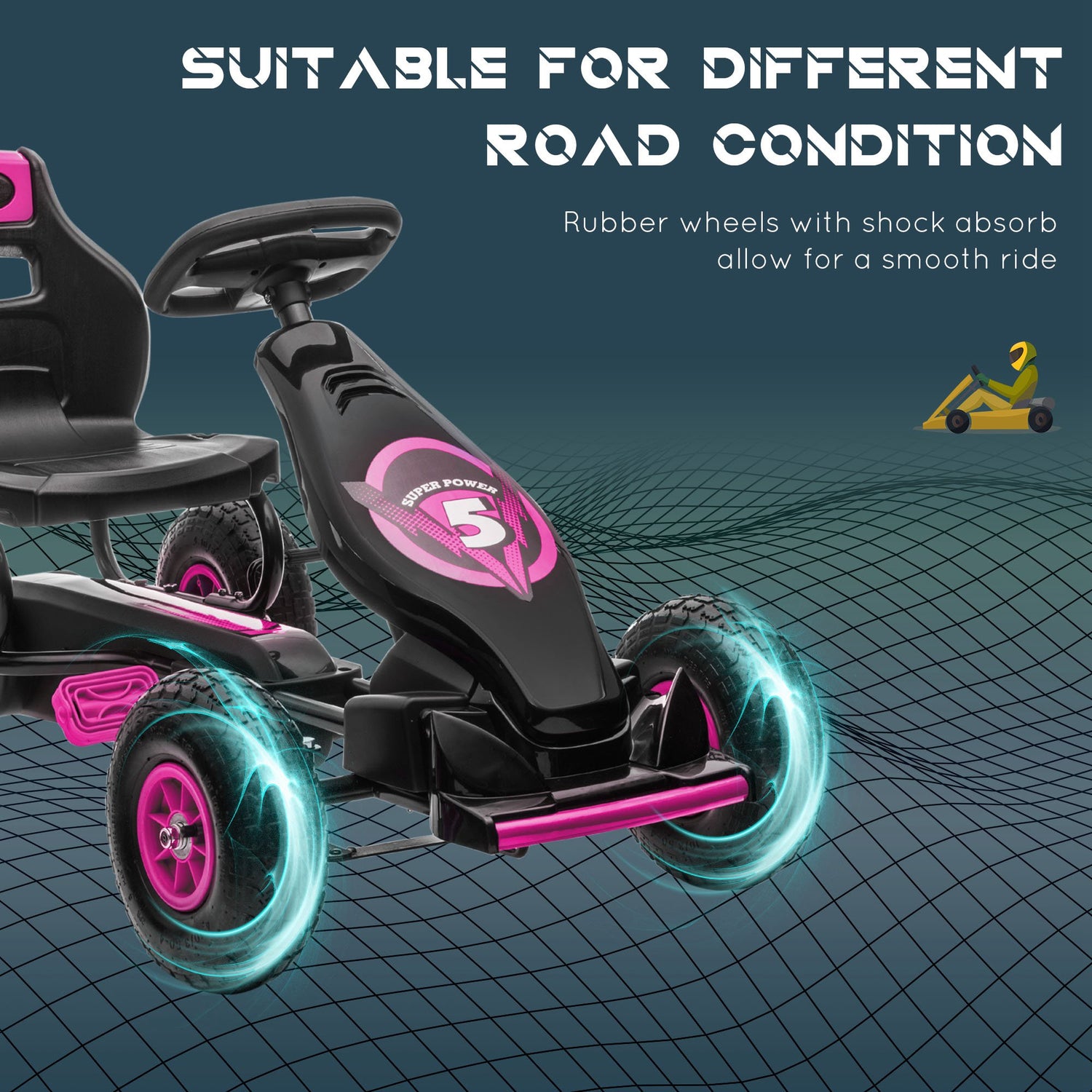 hauck sirocco racing go kart pedal car HOMCOM Children Pedal Go Kart, Racing Go Cart with Adjustable Seat, In – mhstar.co.uk