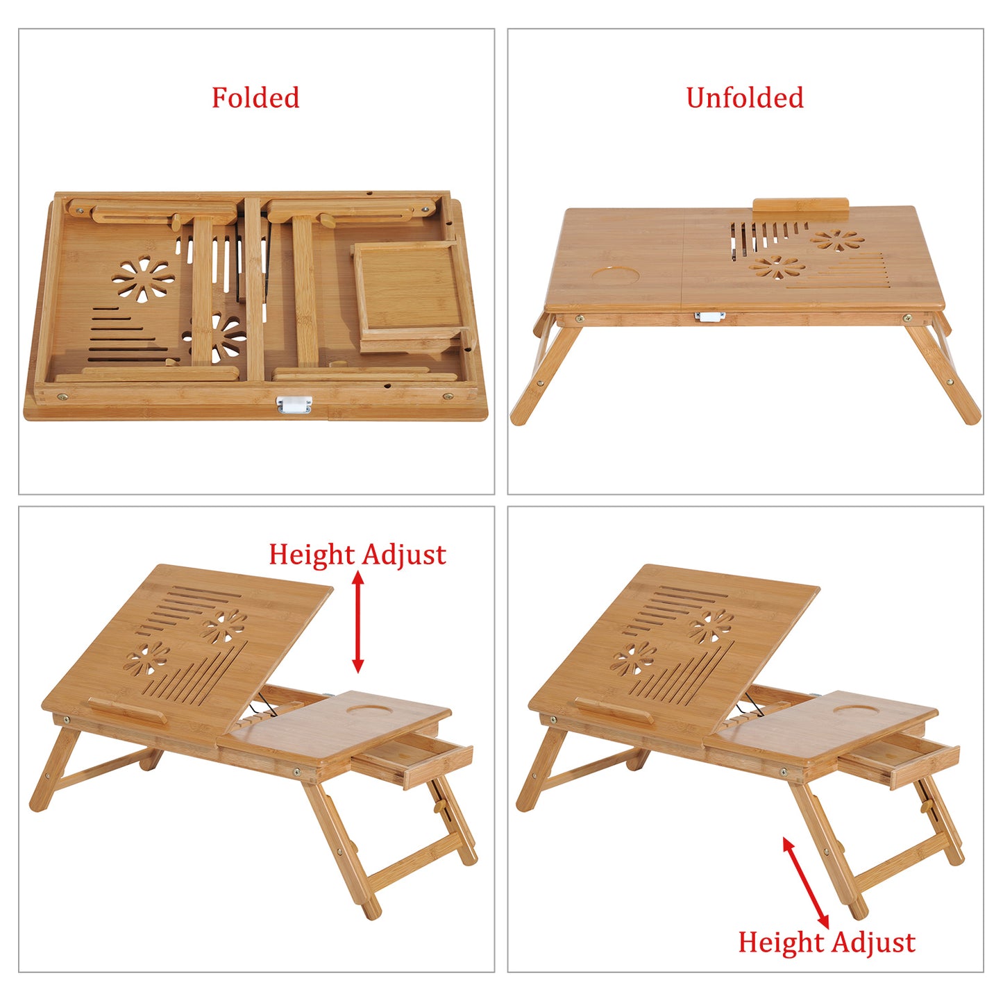 Bamboo folding deals laptop stand