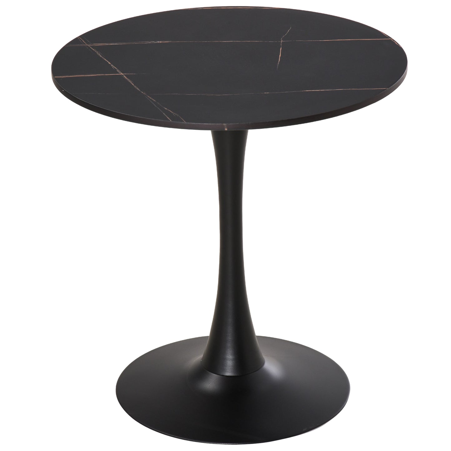 HOMCOM Modern Round Dining Table Leisure Coffee Bistro Table Metal Base Dining Room