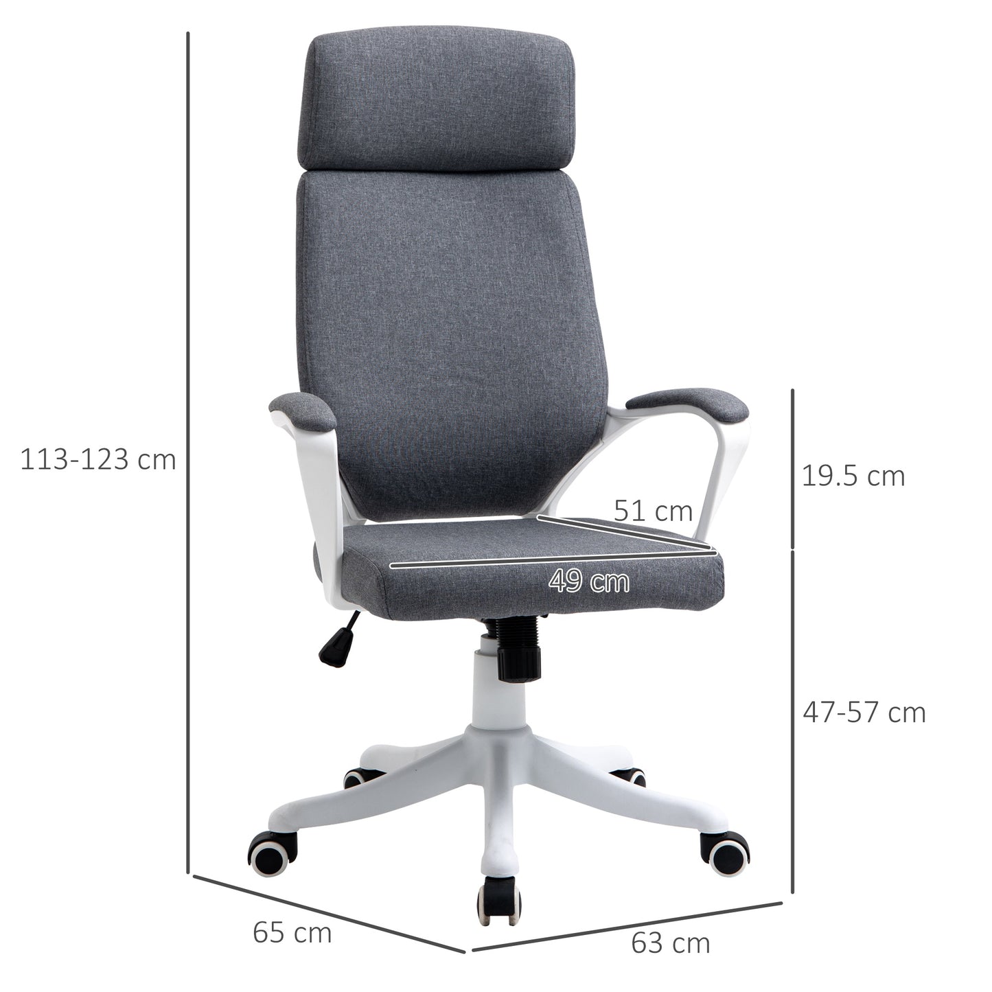 Vinsetto High Back Swivel Office Chair with Lumbar Back Support, Adjustable Height