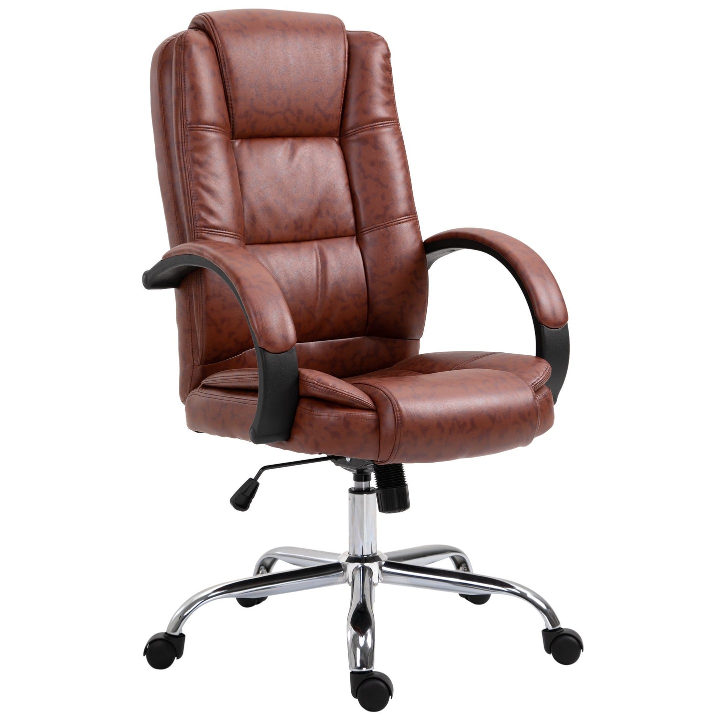 Vinsetto High Back Executive Office Chair, 360° Swivel, PU Leather-Brown