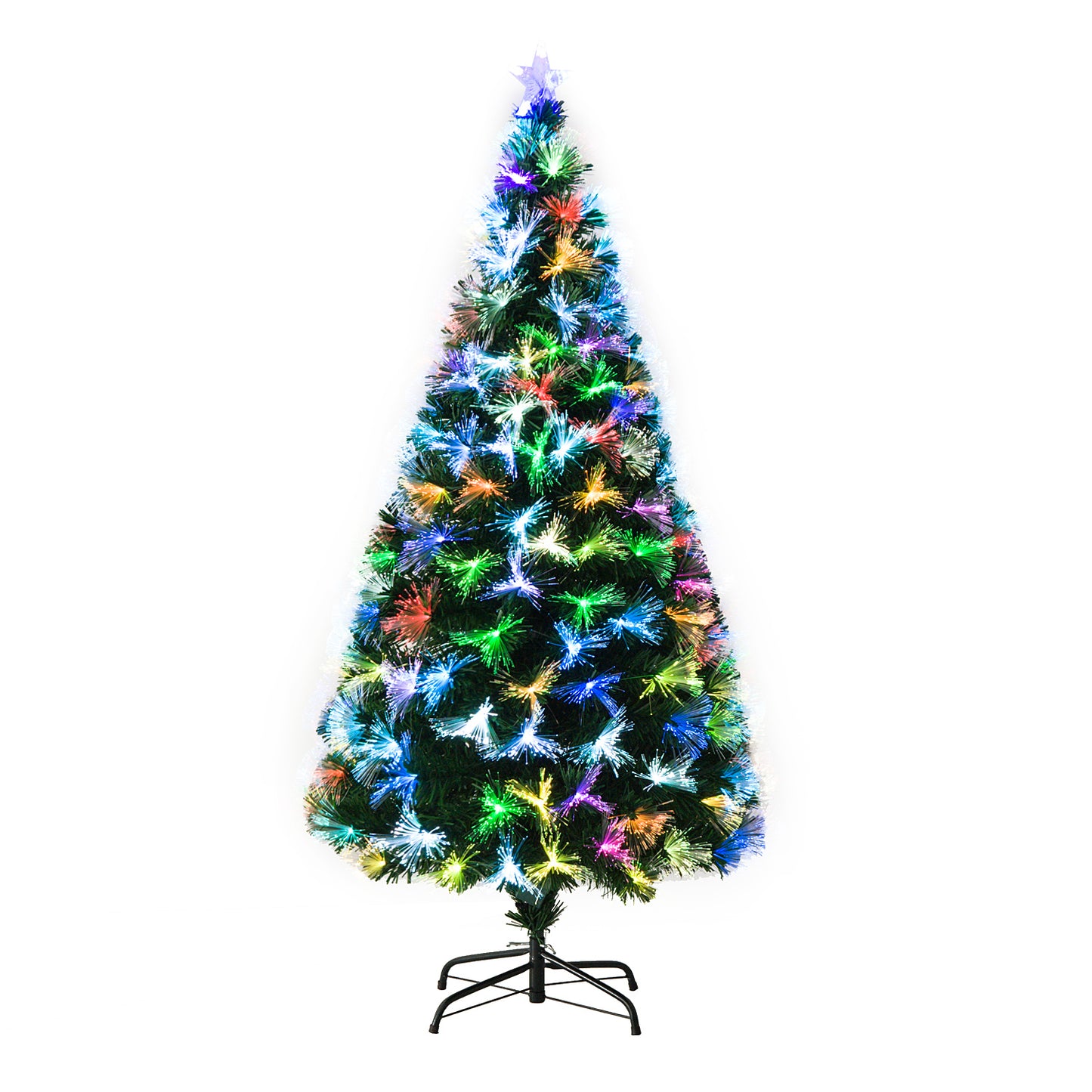 HOMCOM 1.5m Pre-Lit Artificial Christmas Tree Green