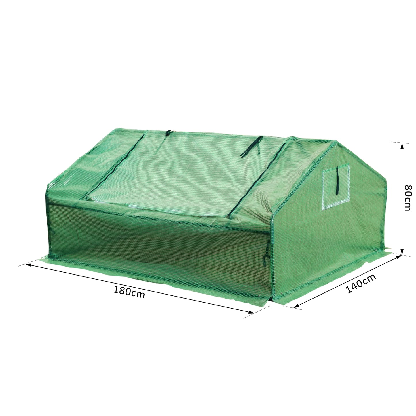 Outsunny 180Lx140Wx80H cm Portable Greenhouse-Dark Green