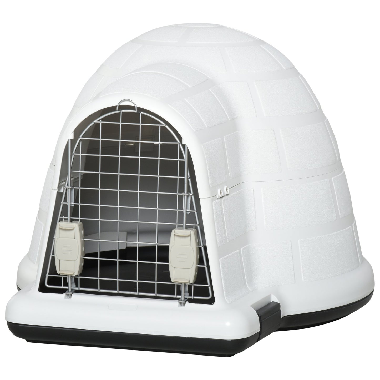 PawHut Plastic Igloo Dog House Puppy Kennel Pet Shelter w/ Windows for Small Sized Dogs