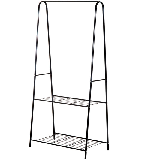 HOMCOM A Shaped Clothes Rack, 2-Tier, Steel-Black