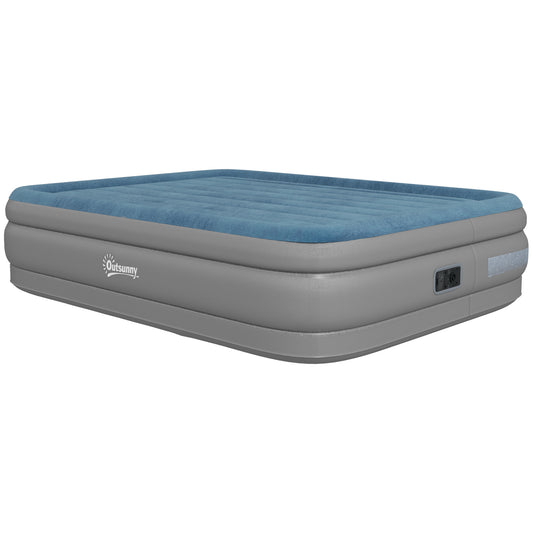 Outsunny Queen-Size Inflatable Mattress, with Built-In Electric Pump and Bag