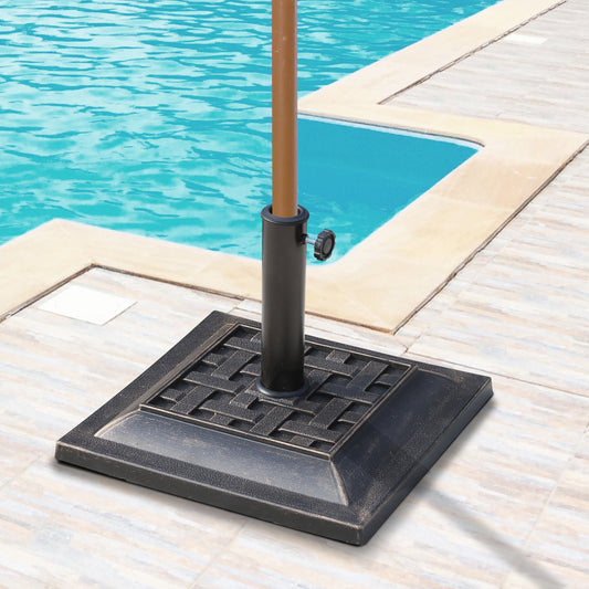 Outsunny Square Shape Umbrella Stand-Bronze