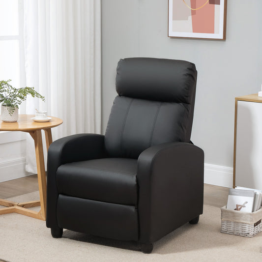 HOMCOM Recliner Sofa Chair PU Leather Massage Armcair w/ Remote Control, Black