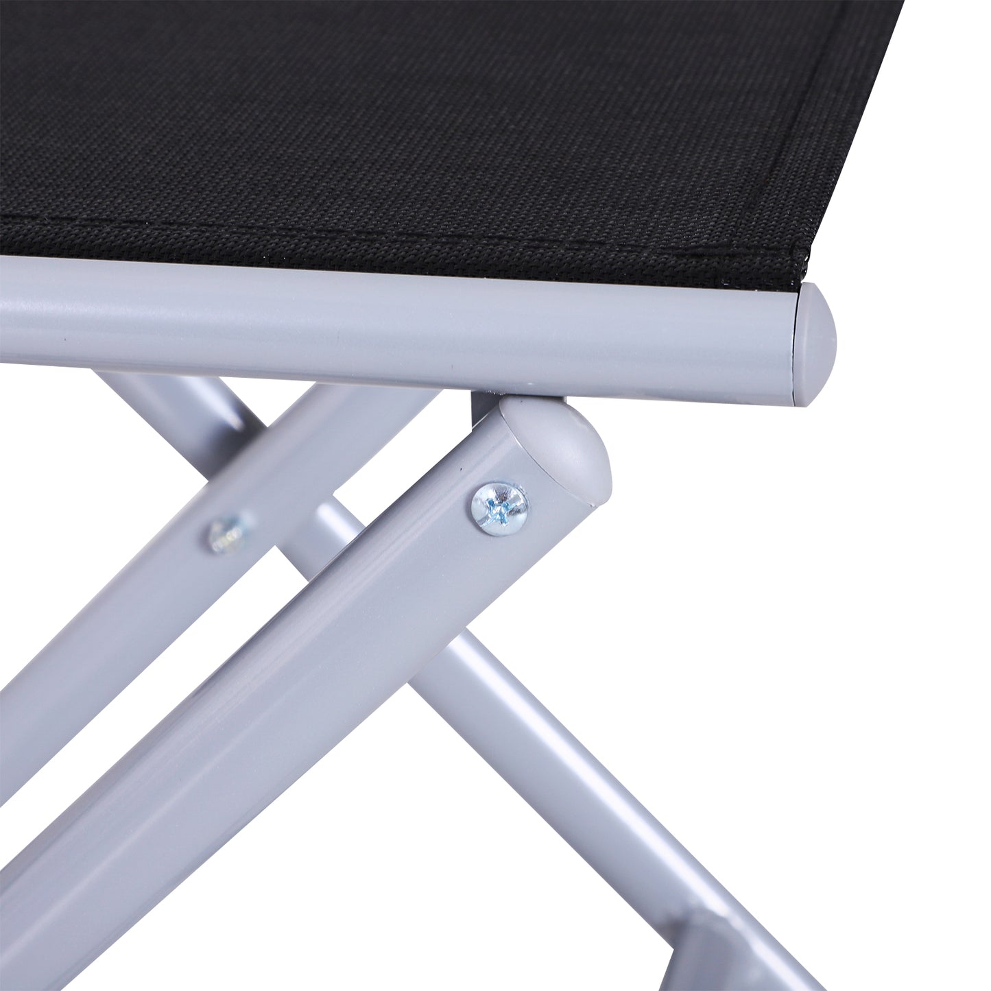 Outsunny Portable Aluminum Textoline Chair-Black