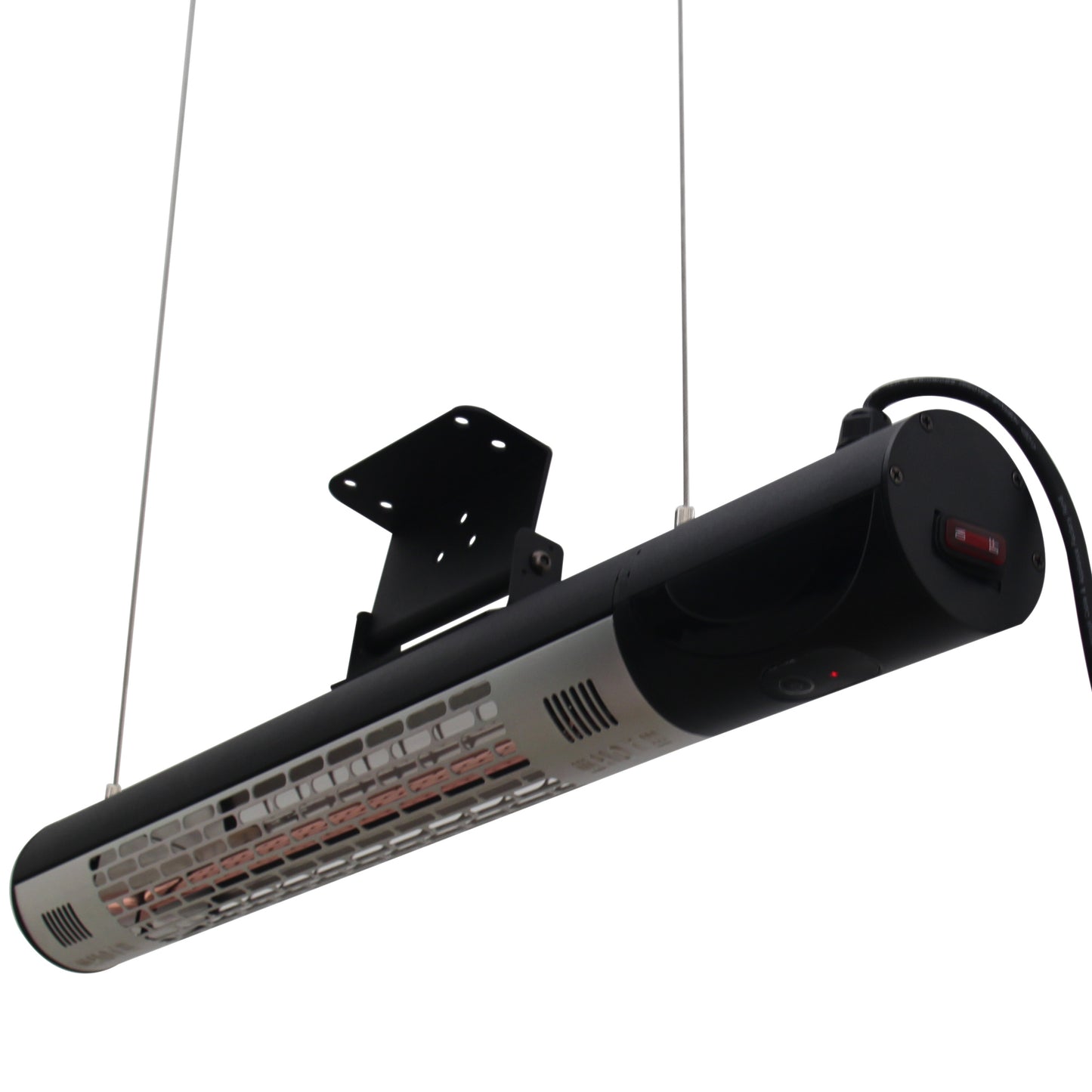 Outsunny Outdoor Wall Mount Electric Halogen Heater, 1500W-Black