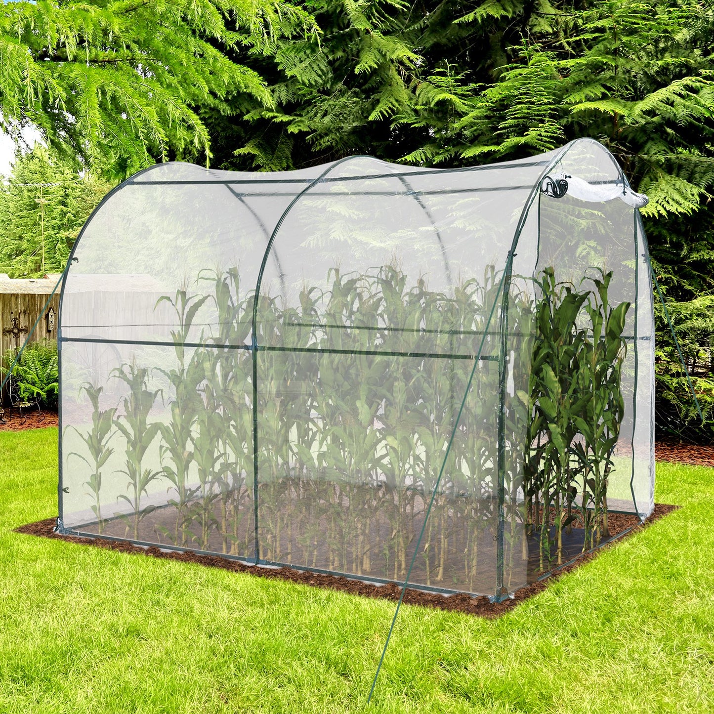 Outsunny Walk in Transparent Greenhouse, Steel Frame, S size