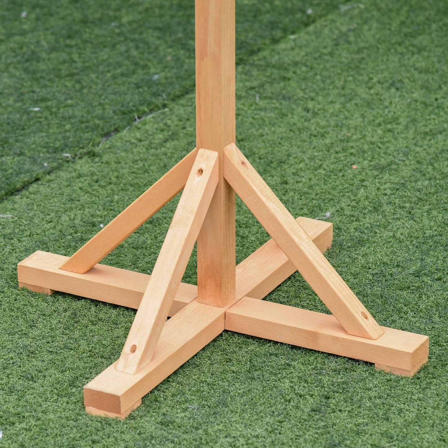 PawHut Wooden Bird Feeder Freestanding Cross-shaped Support Feet Weather Resistant