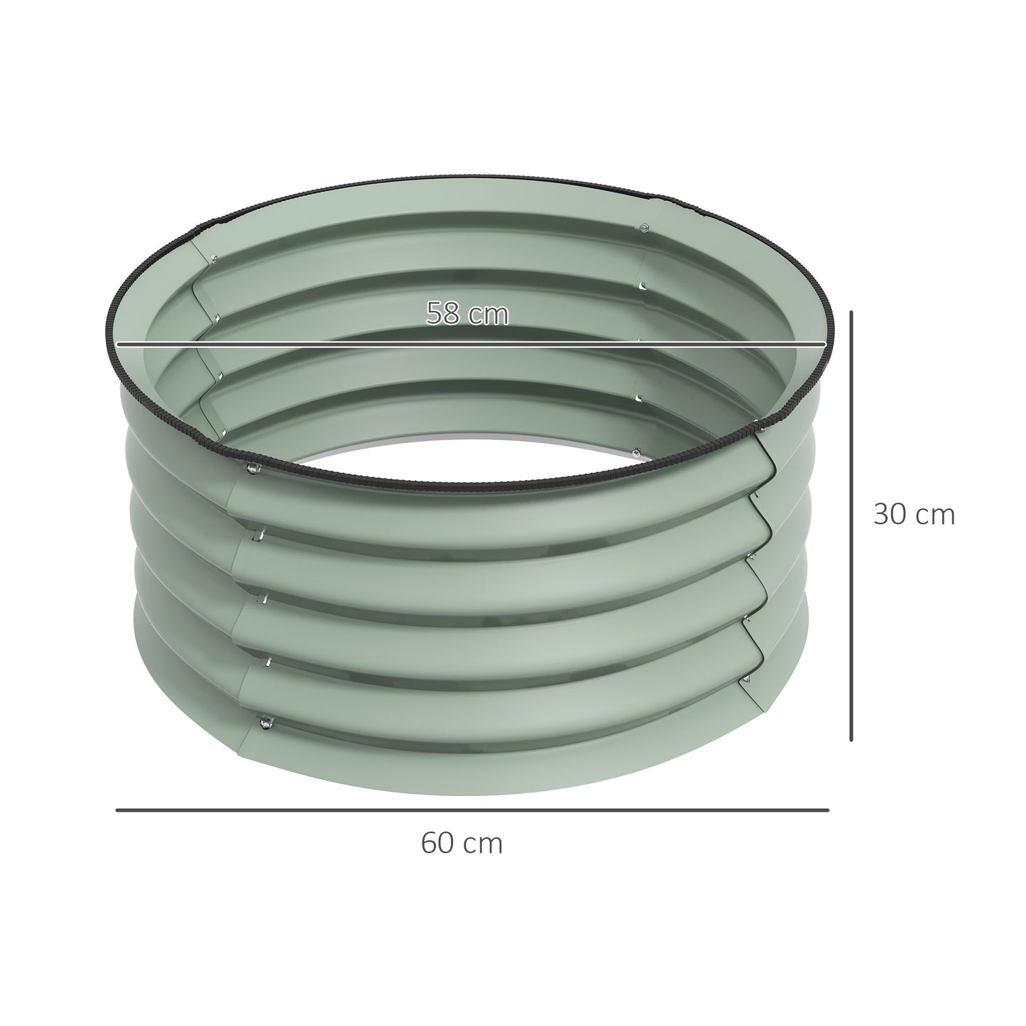 Outsunny Set of 2 Raised Garden Bed Metal Planter Box with Safety Edging Easytoassemble Stock Tank Green