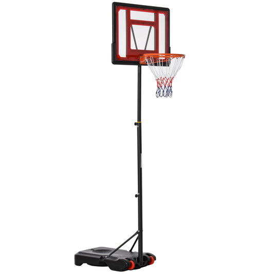 HOMCOM Portable Basketball Stand 160-210cm Adjustable Height Sturdy Rim Hoop Base Net