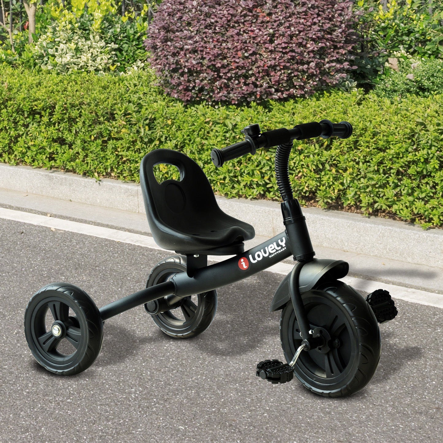 HOMCOM Toddler Three Wheel Plastic Trikes Black