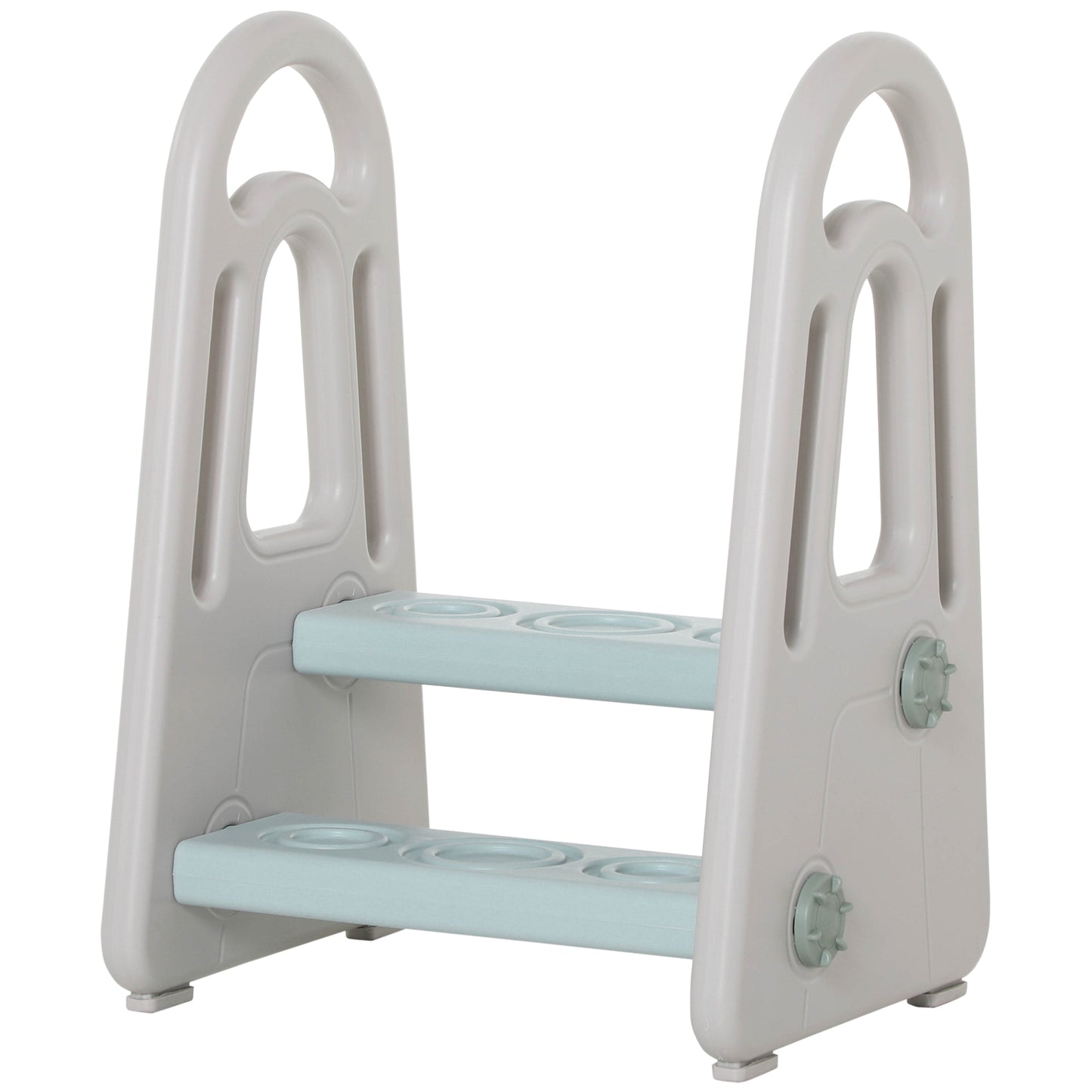 HOMCOM Two-Step Stool for Kids Toddlers with Handle for Toilet Potty Training