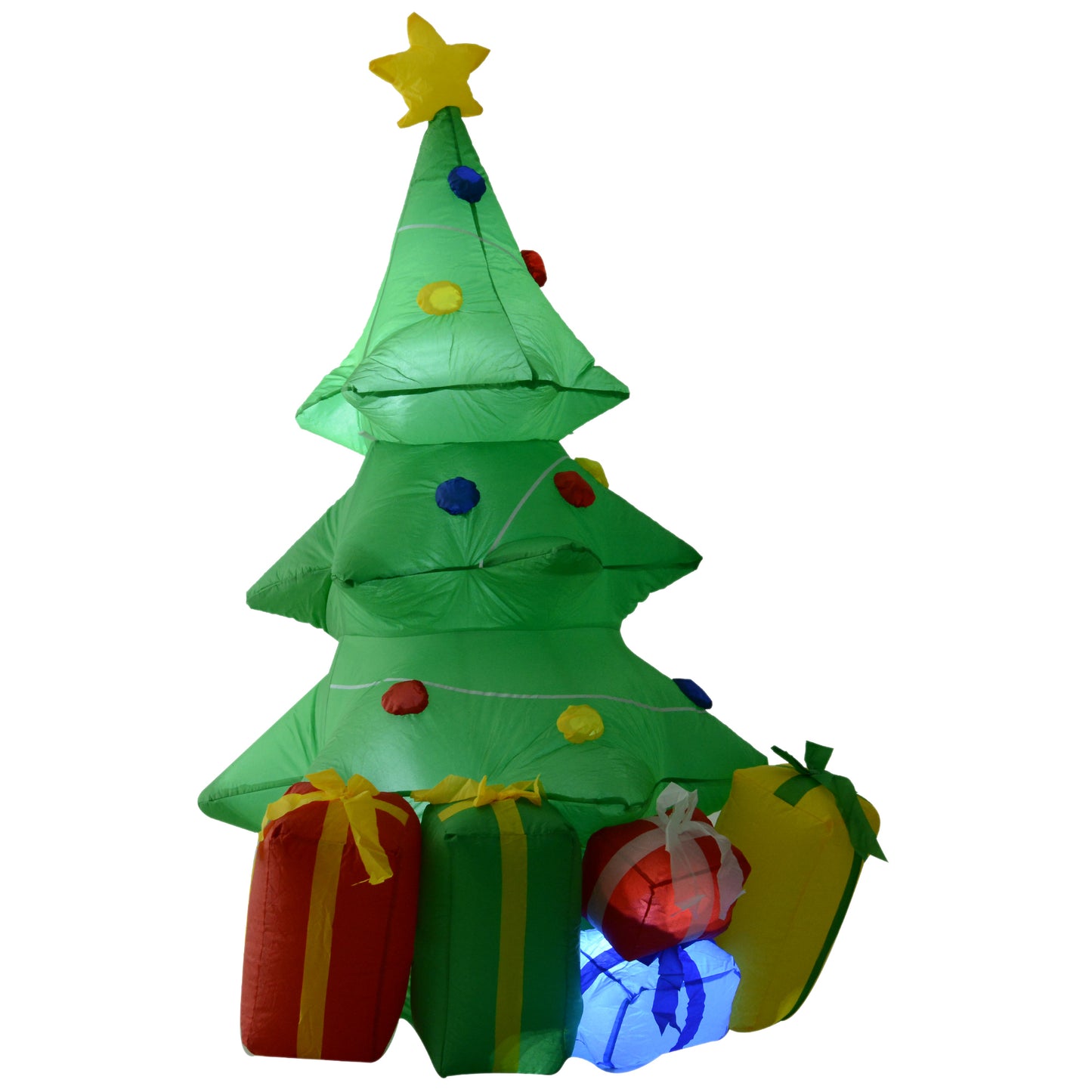 HOMCOM 1.5m Inflatable Christmas Tree Decoration W/LED lights, Polyester Fabric-Multicolour