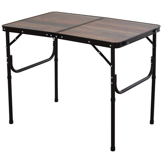 Outsunny 3ft Height Adjustable MDF Folding Camping Table