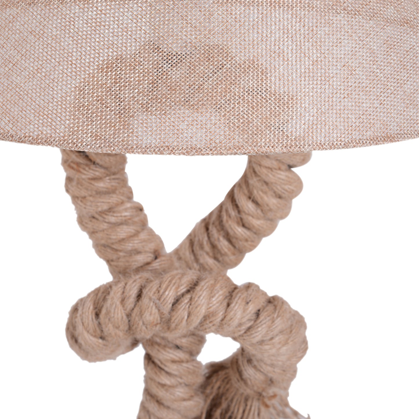 HOMCOM Table Lamp W/ Twisted Rope, E27 Base-Beige