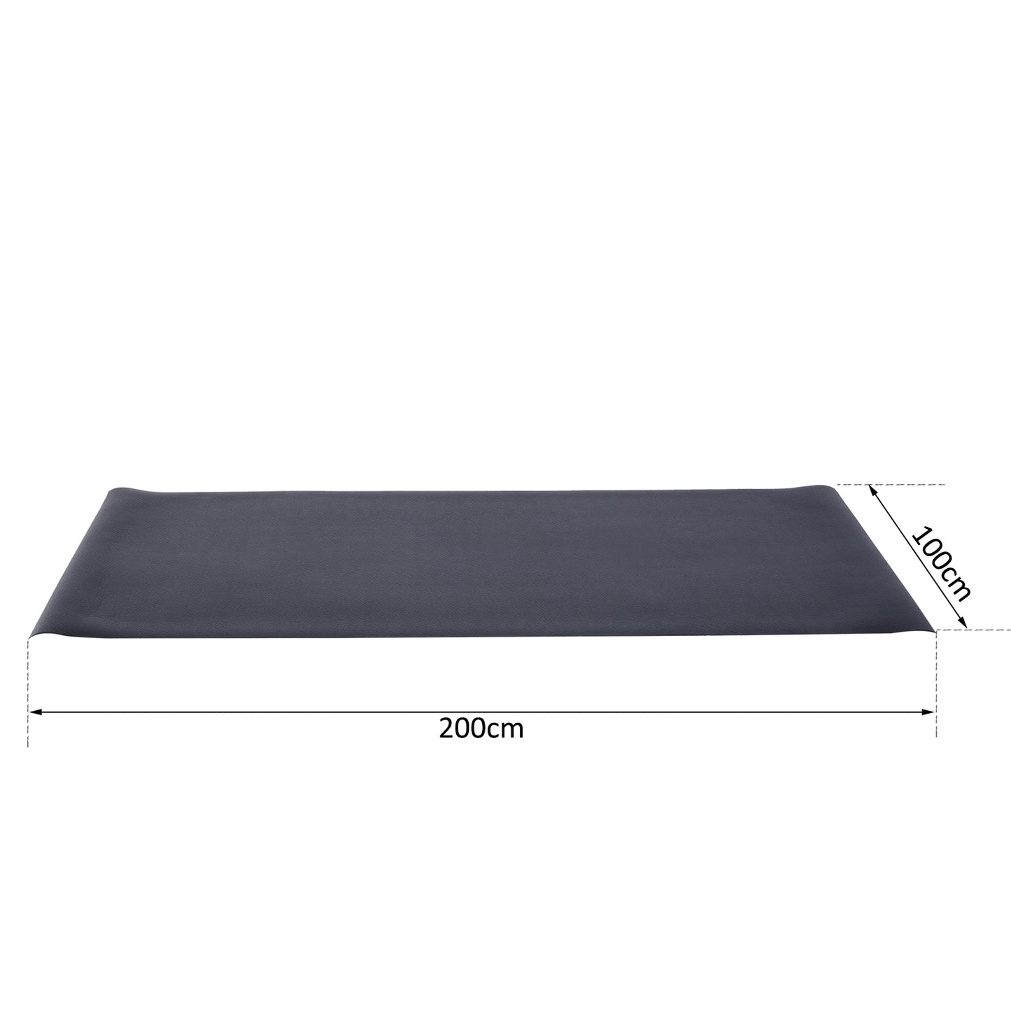 HOMCOM PVC Equipment Mat, 200Lx100Wx0.4T cm-Black