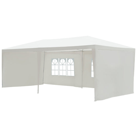 Outsunny Gazebo Canopy Camping/Party/Wedding Tent with PE Cloth 6x3 m-White