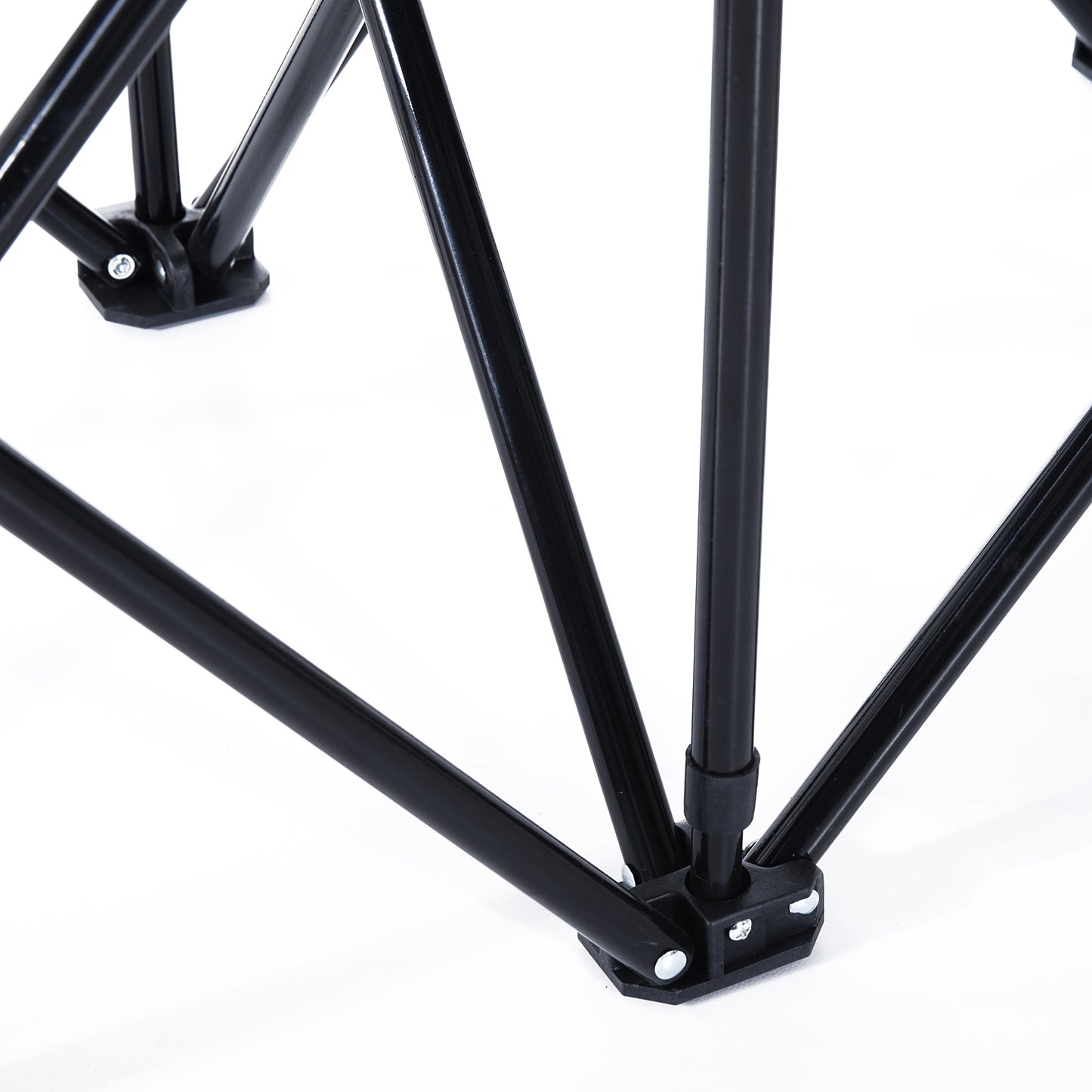 Outsunny 6 Seater Folding Sports Bench Outdoor Picnic Camping Portable Chair w/Cup Holder & Carry Bag - Black