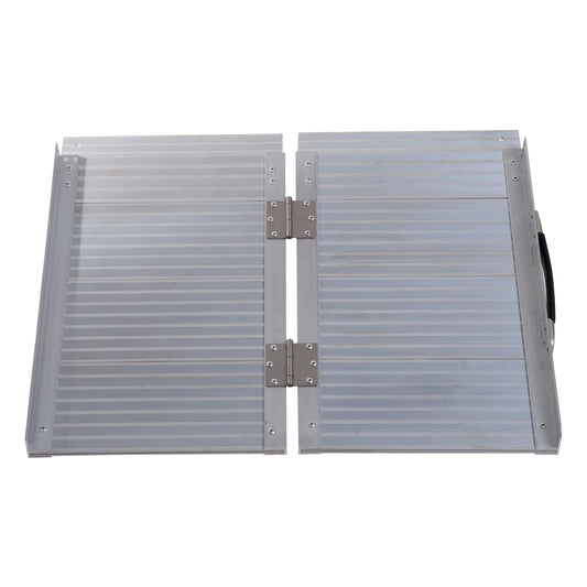 HOMCOM Folding Aluminum Ramp Wheelchairs/Scooters/Pet W/Handle Mobility Ramp W/Handle 24"