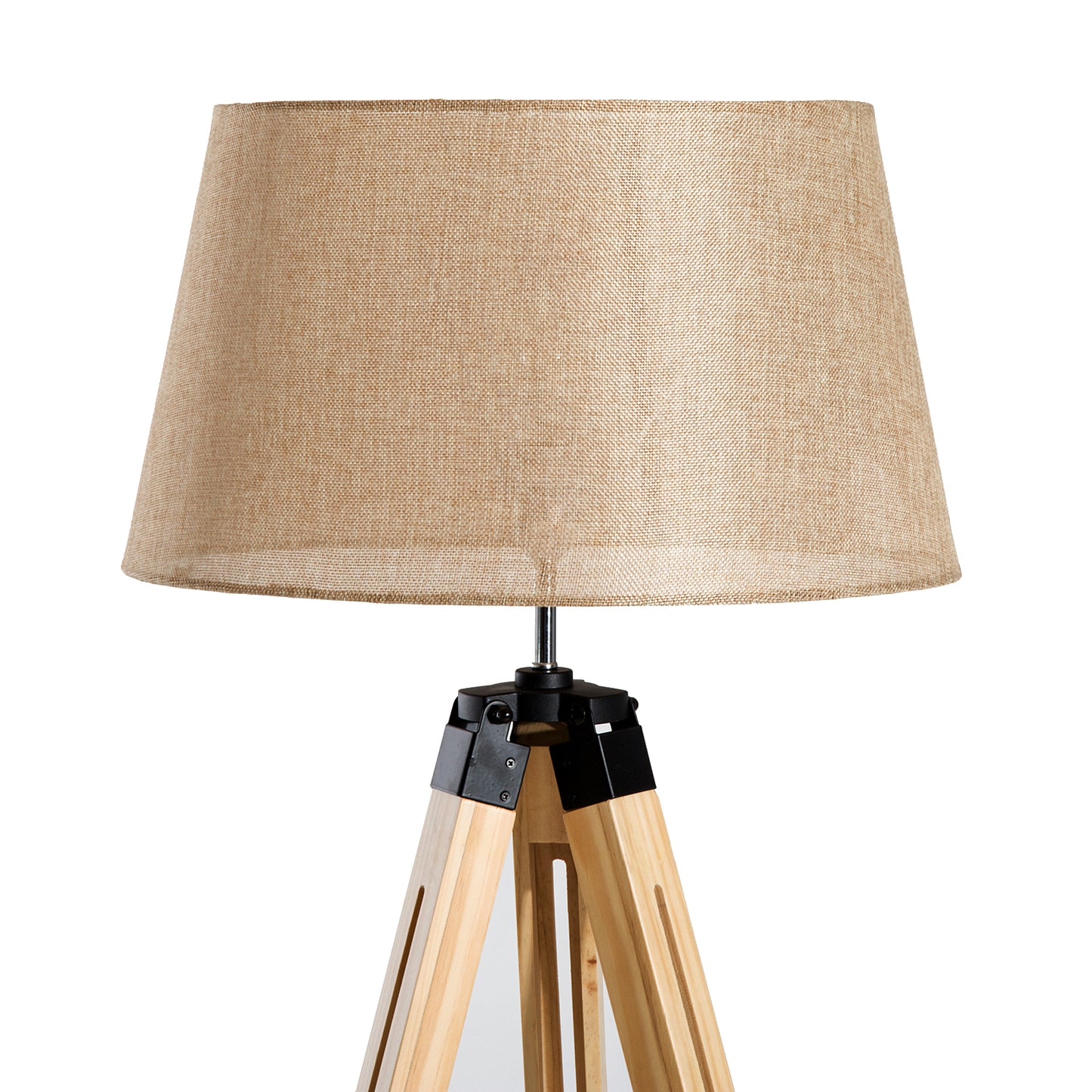 HOMCOM Classic Tripod  Floor Lamp, Adjustable Height-Cream White