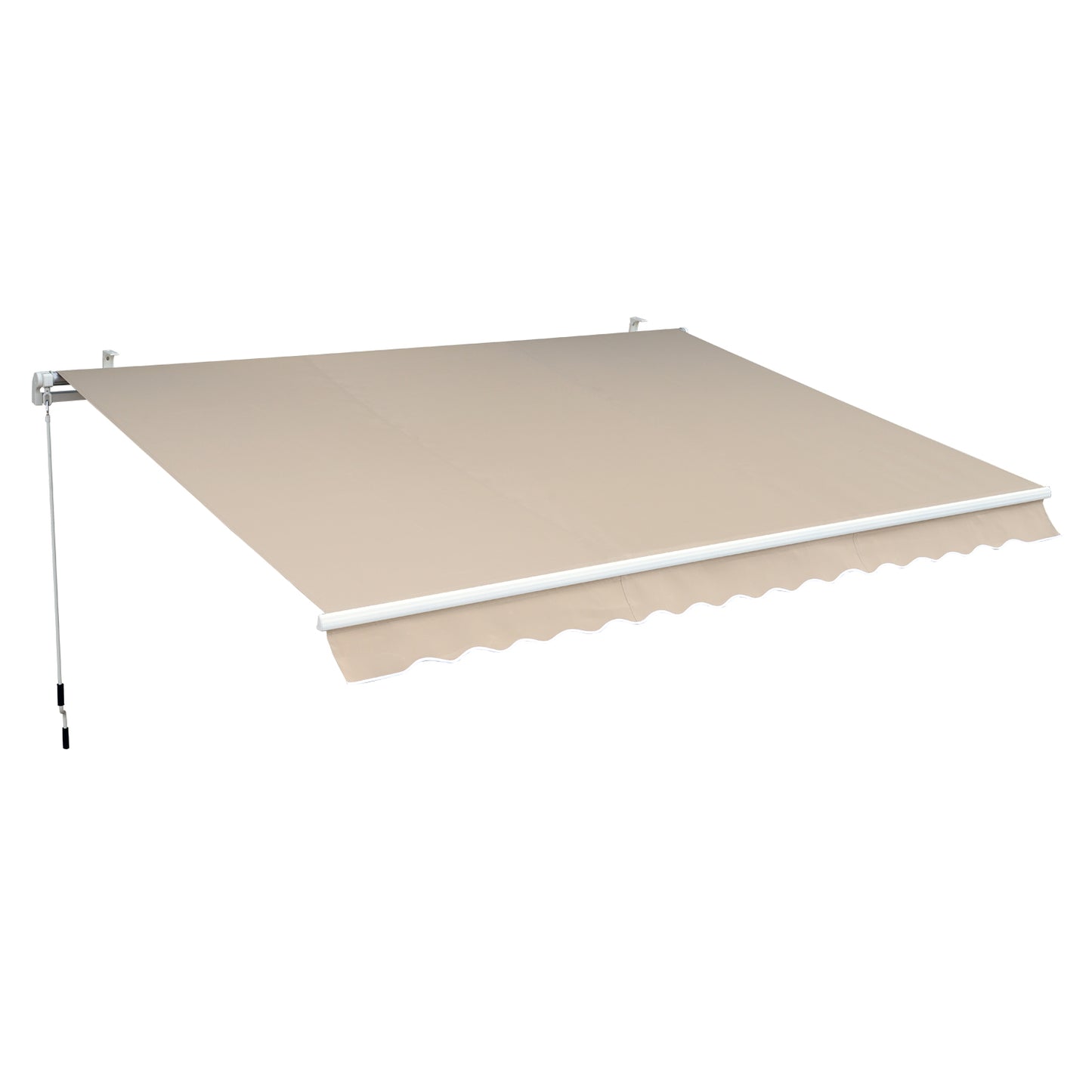 Outsunny Manual Retractable Awning, 3x2.5 m-Ivory White