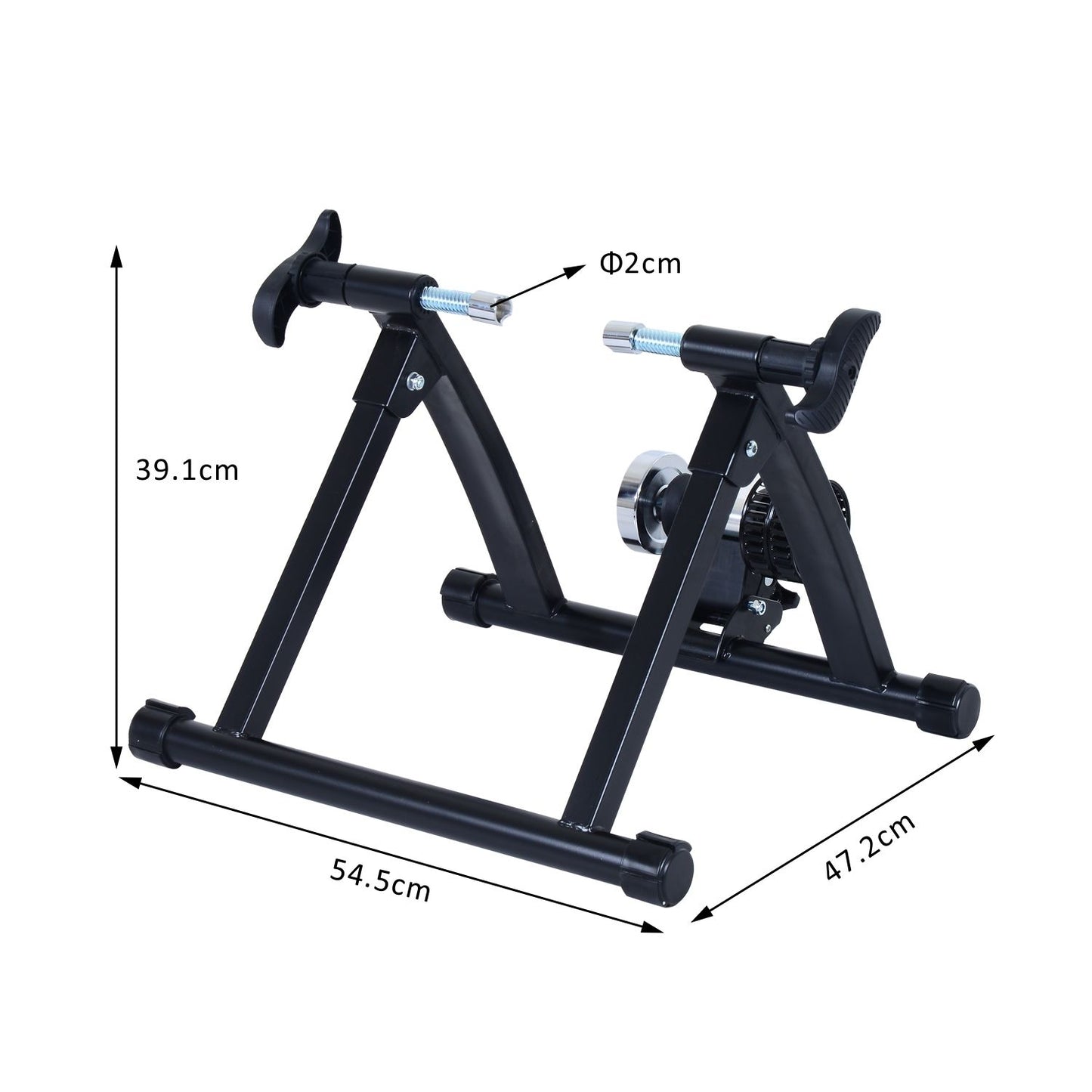 HOMCOM Foldable Indoor Bicycle Turbo Trainer Bike Trainer-Black