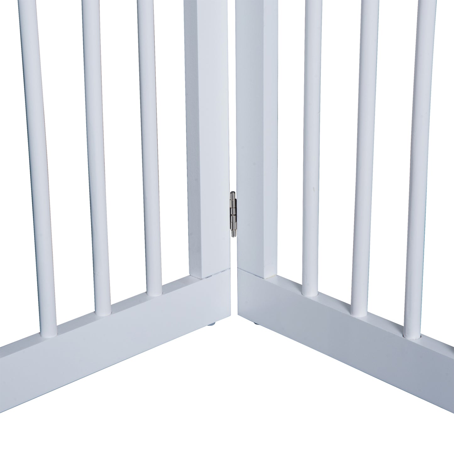 Pawhut Wooden Dog Gate For Stairs Stepover Panel Pet Fence Folding Safety Barrier-White