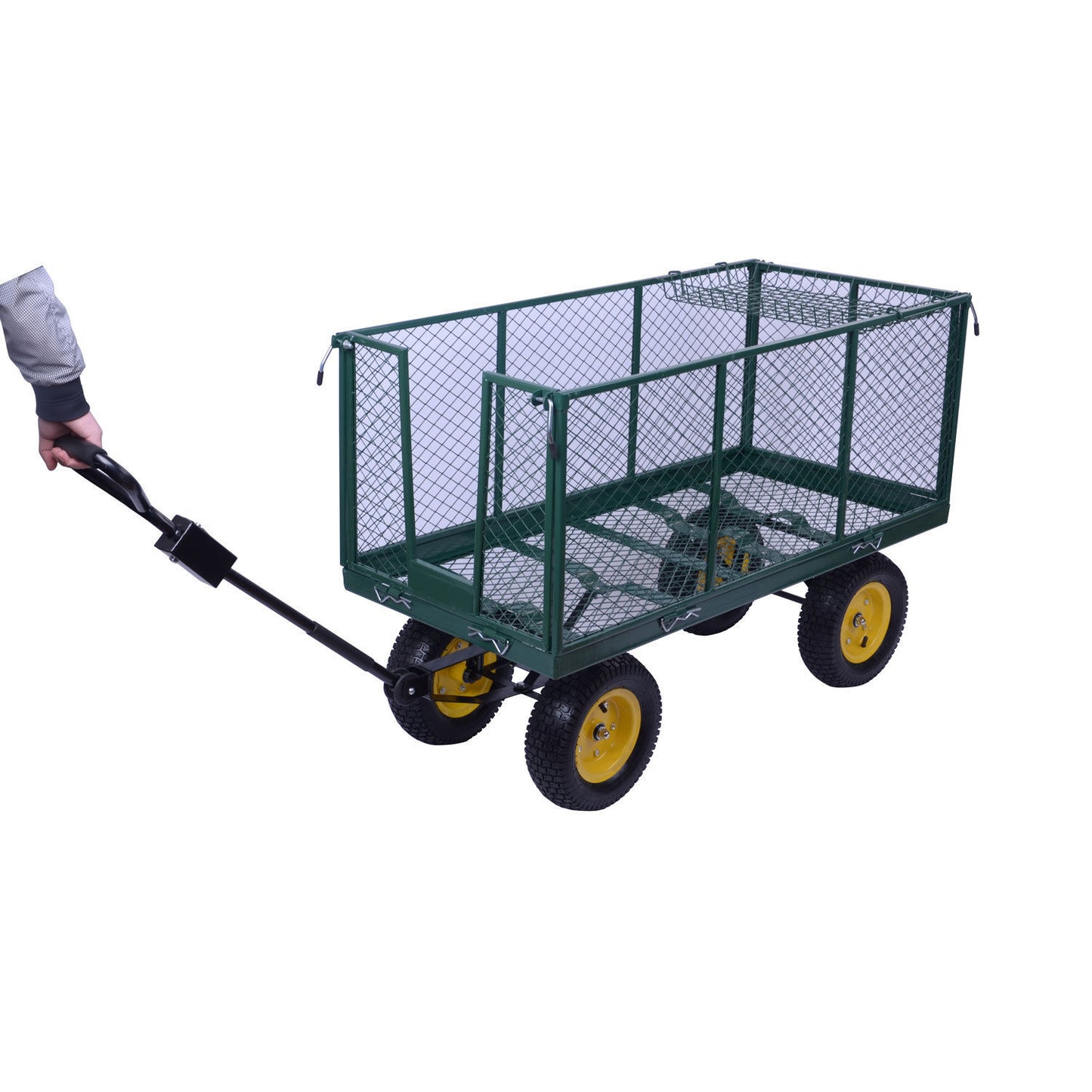 Outsunny Heavy Duty Garden Trolleys 4 Wheels, Large Size-Green