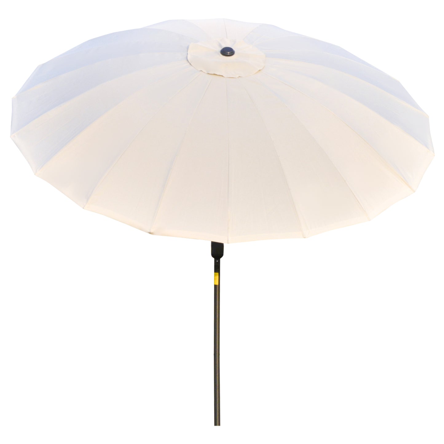 Outsunny Ф255cm Patio Parasol Umbrella Outdoor Market Table Parasol with Push Button Tilt Crank and 18 Sturdy Ribs for Garden Lawn Backyard Pool Crema White Adjustable Angle Detachable Structure
