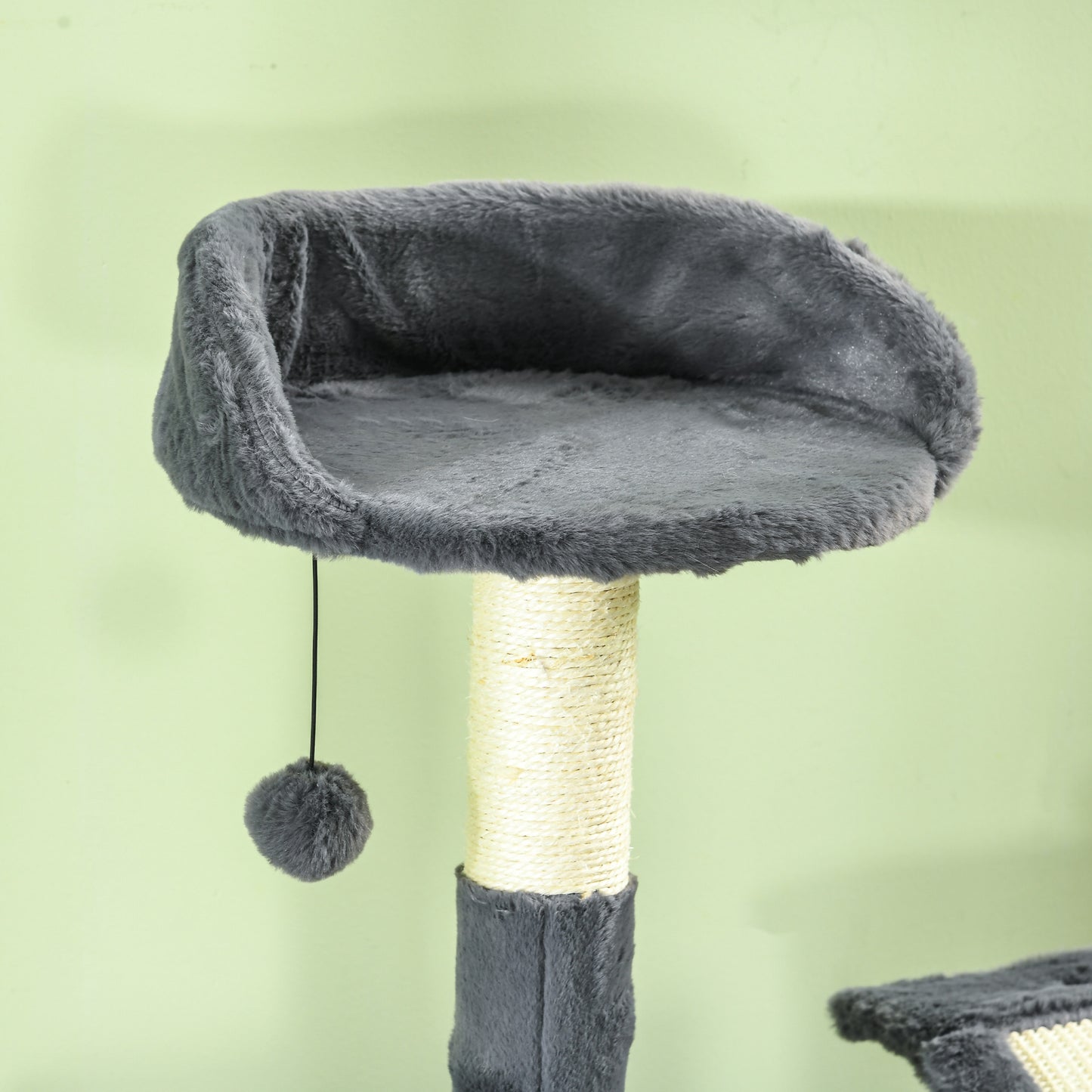PawHut 177cm Cat Tree with Scratching Post Hammock Cat House Dark Grey