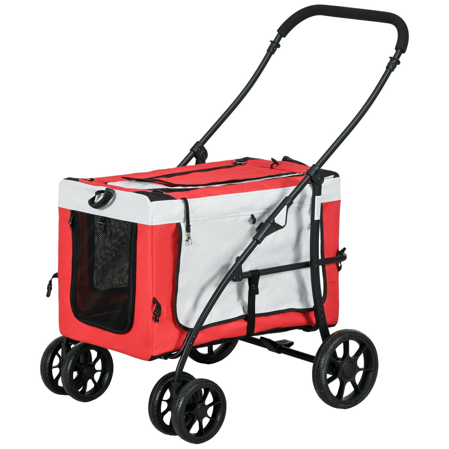 PawHut Foldable Dog Stroller, Pet Travel Crate, with Detachable Carrie –