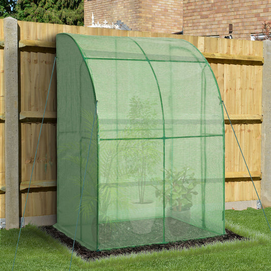 Outsunny Outdoor Medium Plant Green House w/Zippered Doors Strong PE Cover 143x118x212cm