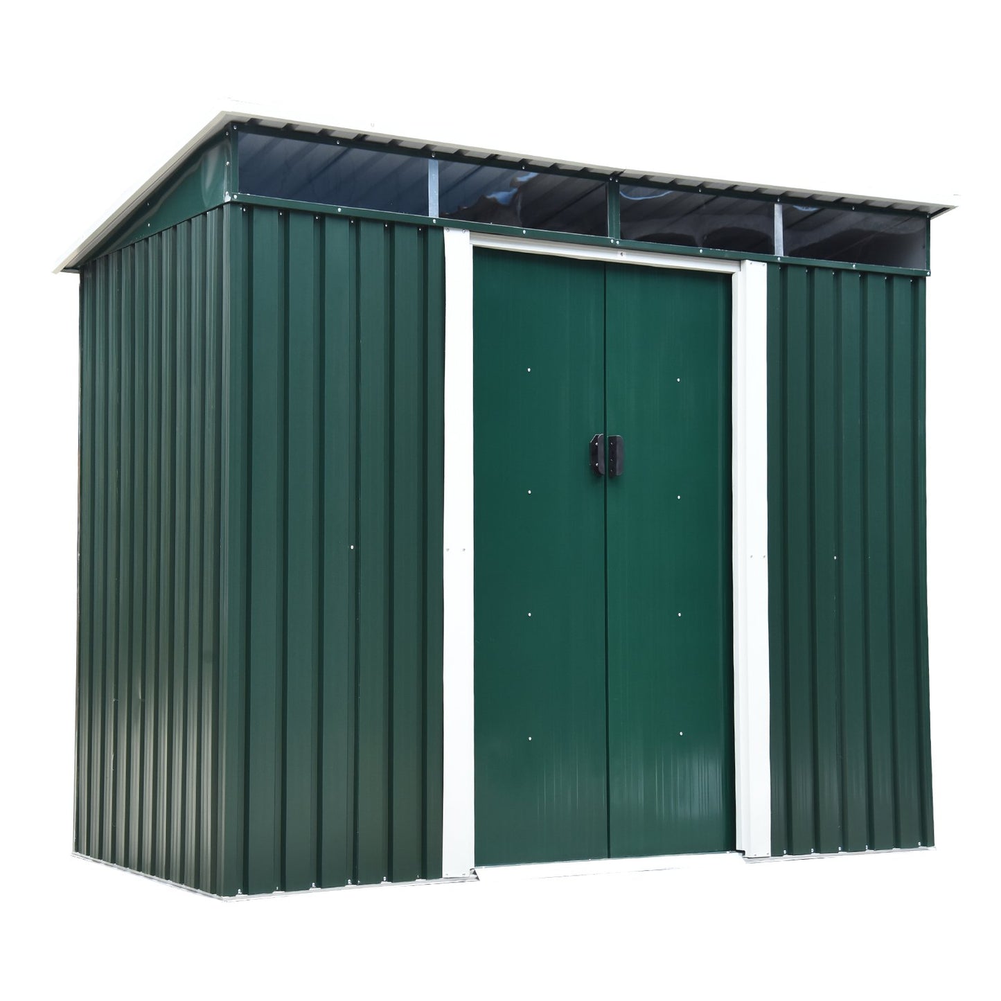 Outsunny 3.9 x 8ft Corrugated Steel Garden Shed - Green