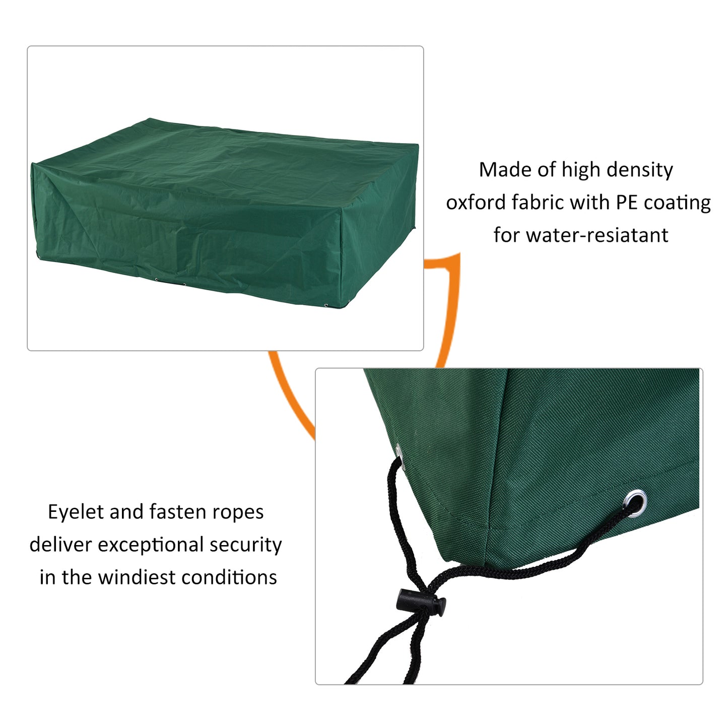 Outsunny Furniture Cover, 222Lx155Wx67H cm-Green